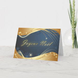 Kerstmotief van goud op een blauwe achtergrond feestdagen kaart