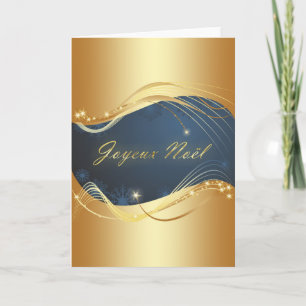 Kerstmotief van goud op een blauwe achtergrond feestdagen kaart