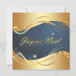 Kerstmotief van goud op een blauwe achtergrond feestdagenkaart