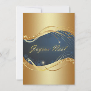 Kerstmotief van goud op een blauwe achtergrond feestdagenkaart