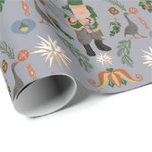 Kerstmotieven Belsnickel en Pennsylvania Cadeaupapier (Rol Hoek)