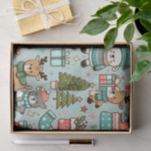 Kerstmotieven en speelse dieren tissuepapier (Geschenk)