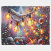 Kerstmotieven harde pastel tekening Vakantie Fleece Deken (Voorkant (Horizontaal))