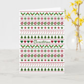 Kerstmotieven patroon groen wit rood kaart (Gele Bloem)