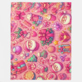 Kerstmotieven tekenen Roze Fleece Deken (Voorkant)