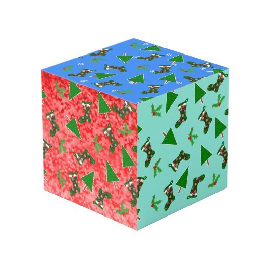 Kerstmotieven Vakantiedesign Kubus (Voorkant hoekig)
