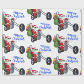 kerstmotor santa cadeaupapier (Vlak)