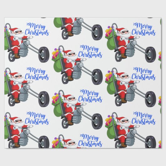 kerstmotor santa cadeaupapier (Vlak)