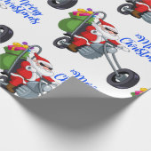 kerstmotor santa cadeaupapier (Hoek)