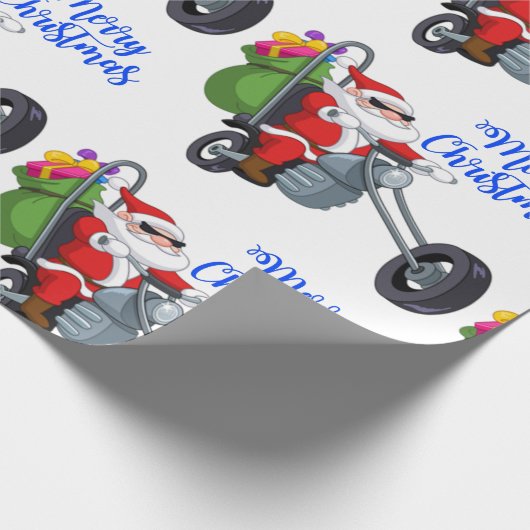 kerstmotor santa cadeaupapier (Hoek)