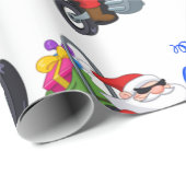 kerstmotor santa cadeaupapier (Rol Hoek)