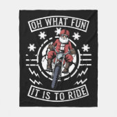 Kerstmotor Santa Claus Biker Dad Bike Fleece Deken (Voorkant)
