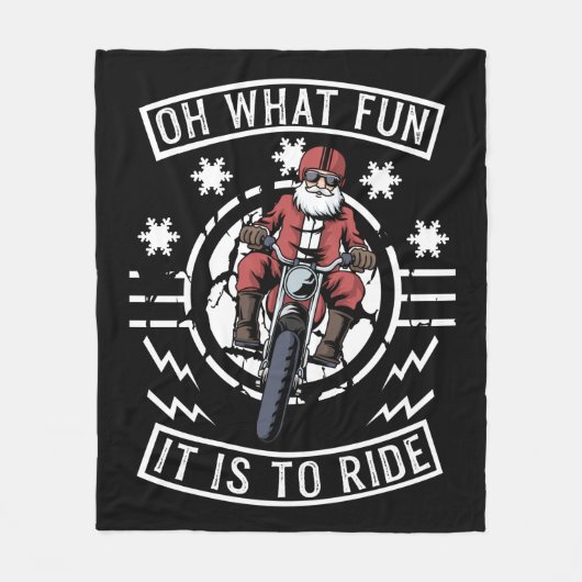 Kerstmotor Santa Claus Biker Dad Bike Fleece Deken (Voorkant)