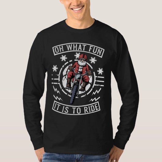 Kerstmotor Santa Claus Biker Dad Bike T-shirt (Voorkant)
