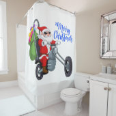 kerstmotor santa douchegordijn (In situ)