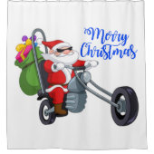 kerstmotor santa douchegordijn (Voorkant)
