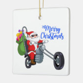 kerstmotor santa keramisch ornament (Links)