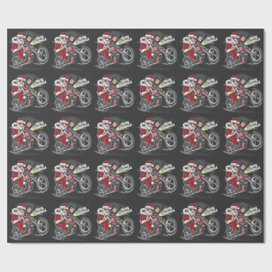 kerstmotorfietpapier cadeaupapier (Vlak)