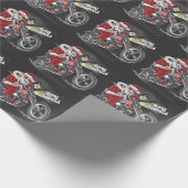 kerstmotorfietpapier cadeaupapier (Hoek)