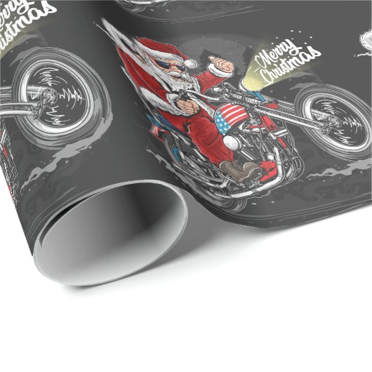 kerstmotorfietpapier cadeaupapier (Rol Hoek)