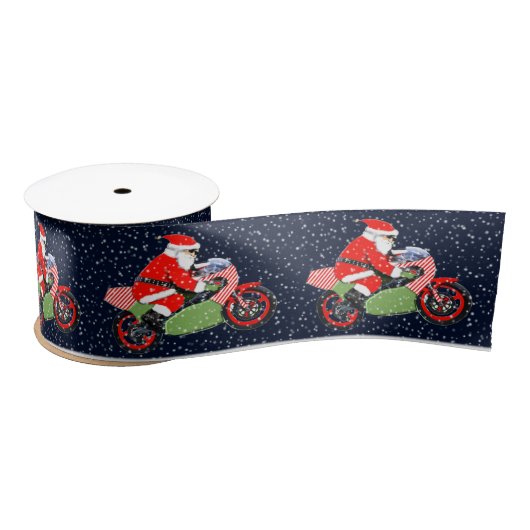 Kerstmotorfiets kerstcadeau voor feestdag satijnen lint (Spoel)
