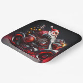 Kerstmotorfiets, kerstman papieren bordje (Gebogen)