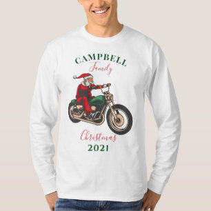 kerstmotorfietsfamilie aanpassen personaliseren t-shirt