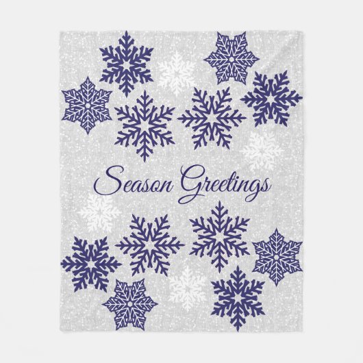 kerstmousserende marinesnowflakes fleece deken (Voorkant)