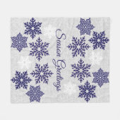 kerstmousserende marinesnowflakes fleece deken (Voorkant (Horizontaal))
