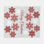 kerstmousserende rode sneeuwvlokken fleece deken (Voorkant (Horizontaal))