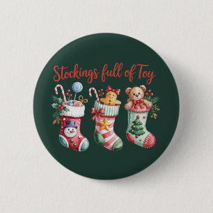 Kerstmouwen Vol Kerstvreugde Preppy  Ronde Button 5,7 Cm