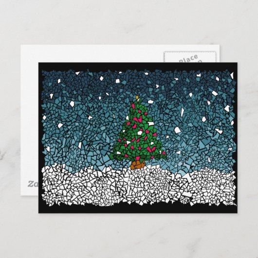 kerstmozaïek feestdagenkaart (Voorkant / Achterkant)