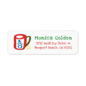 Kerstmug Doodle KERST Vakantie Retouradres Etiket (Voorkant)