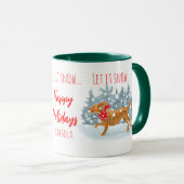 Kerstmug gouden doodle leuk op maat mok (Voorkant rechts)
