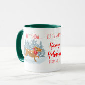 Kerstmug gouden doodle leuk op maat mok (Voorkant links)