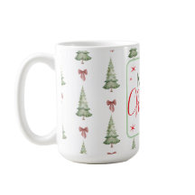 Kerstmug in vrolijke rode en groene tinten