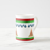 Kerstmug, Kerstboom Porselein Kop (Voorkant rechts)