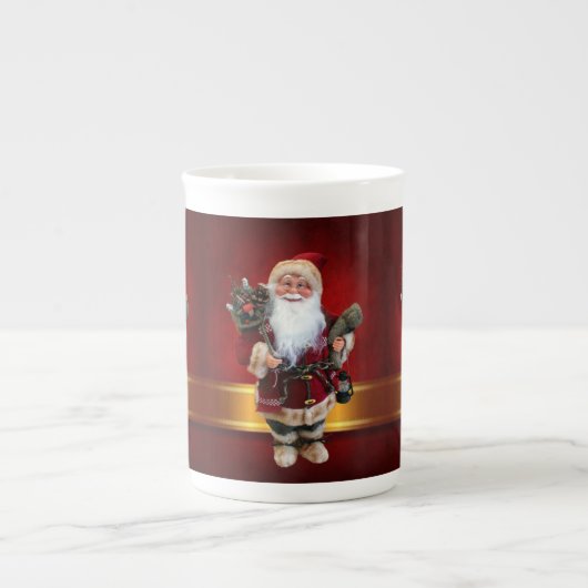 Kerstmug, Kerstman Porselein Kop (Voorkant)