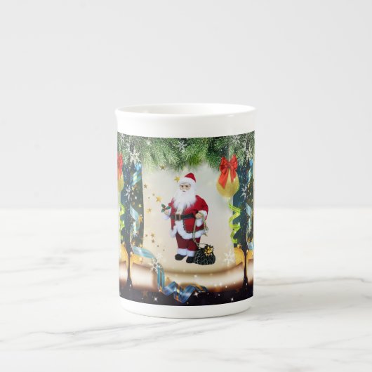 Kerstmug, Kerstman Porselein Kop (Voorkant)