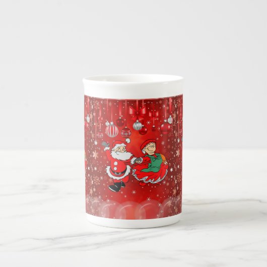 Kerstmug, Kerstman Porselein Kop (Voorkant)