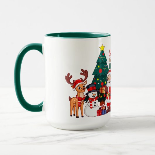 Kerstmug - Kerstman, Rendier & Sneeuwman Mok (Links)