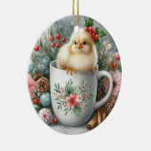 Kerstmug Kip Keramisch Ornament (Rechts)