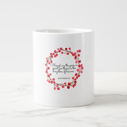 Kerstmug Mattheüs 5:3 Grote Koffiekop (Voorkant)