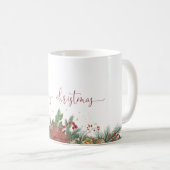 Kerstmug met bloemrand koffiemok (Voorkant rechts)