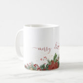 Kerstmug met bloemrand koffiemok (Voorkant links)