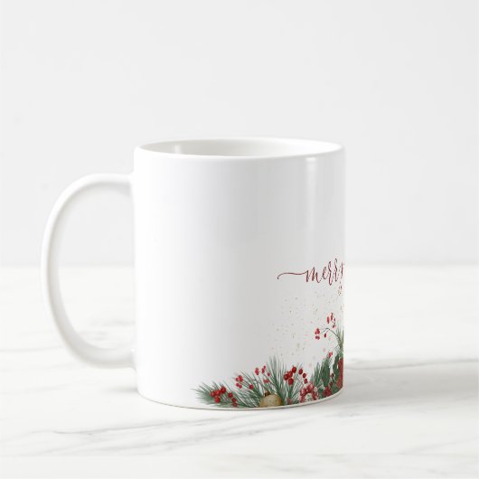 Kerstmug met bloemrand koffiemok (Links)