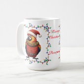 Kerstmug met Cute Papegaai Koffiemok (Voorkant links)