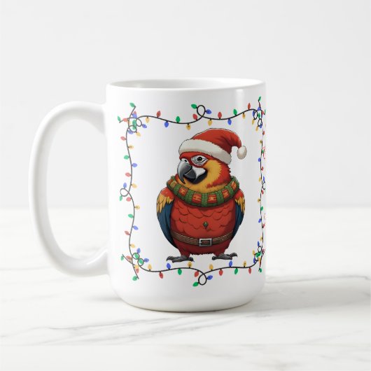 Kerstmug met Cute Papegaai Koffiemok (Links)