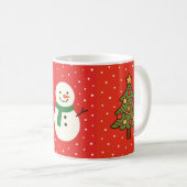 Kerstmug met Kerstman, Boom & Sneeuwman Koffiemok (Voorkant rechts)