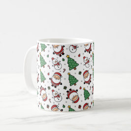 Kerstmug met Kerstman, Kerstboom & Sneeuwman Koffiemok